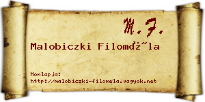 Malobiczki Filoméla névjegykártya